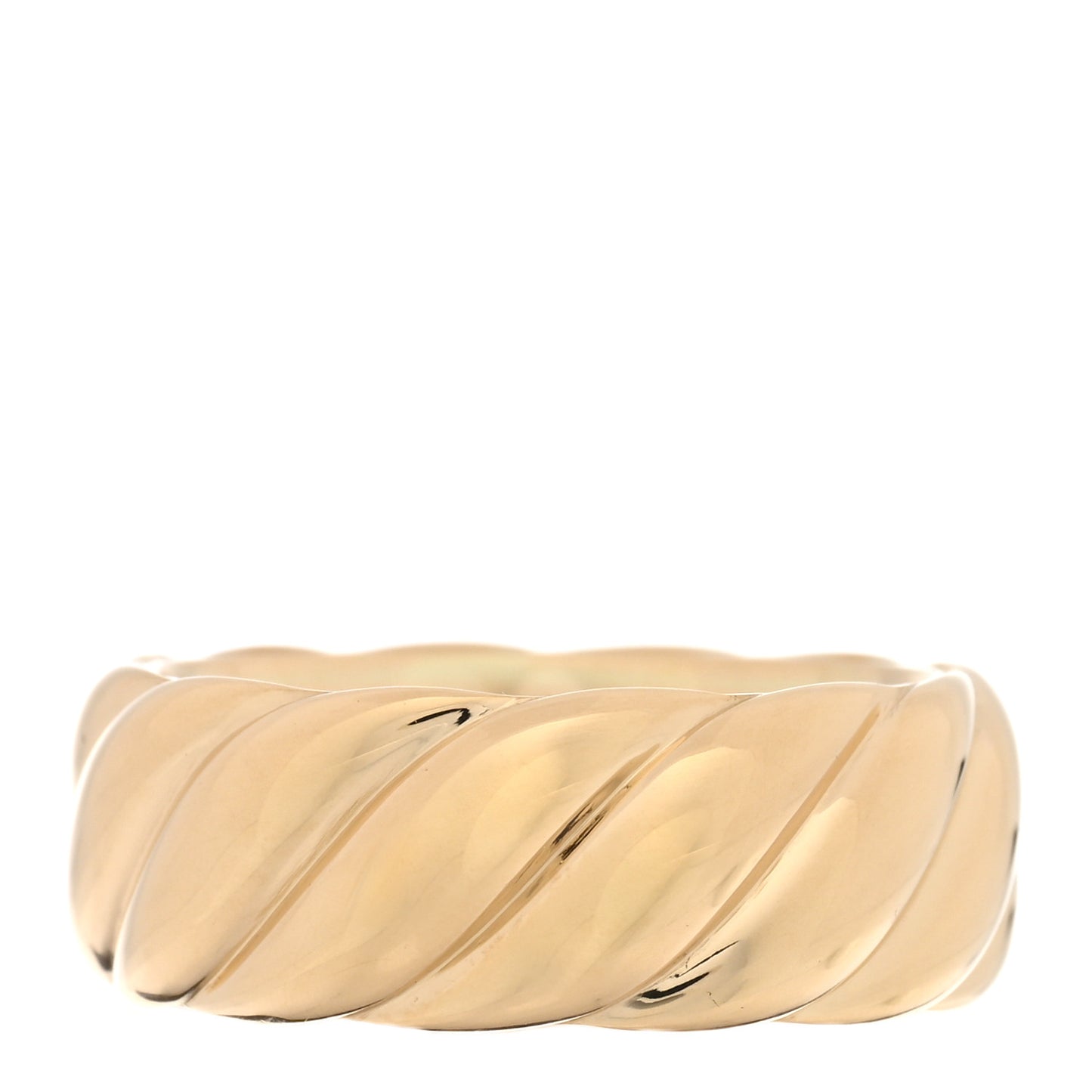 18K Yellow Gold 9mm Sculpted Cable Band Ring 65 11