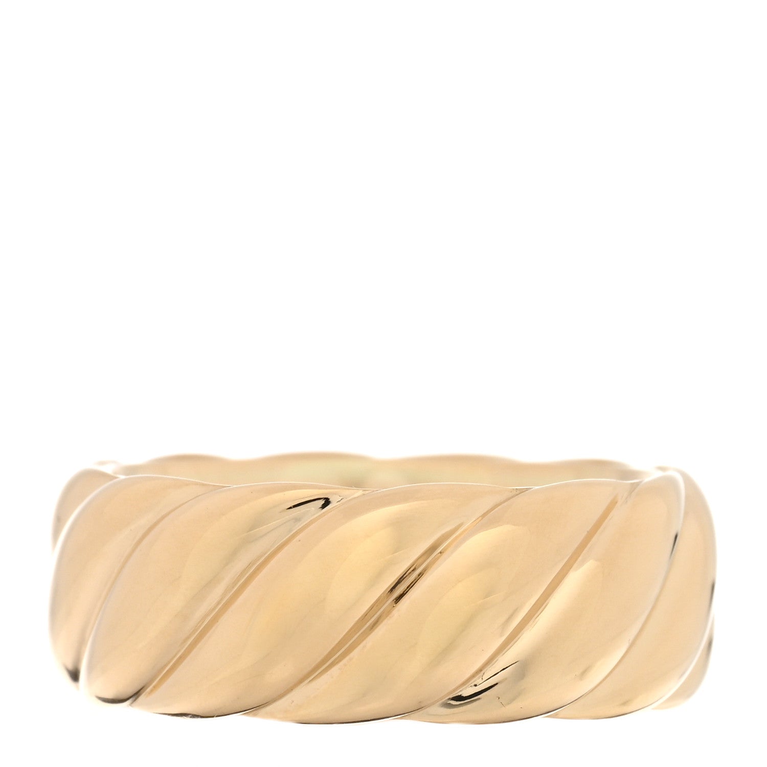 David Yurman 18K Yellow Gold 9mm Sculpted Cable Band Ring 65 11 1 of 5
