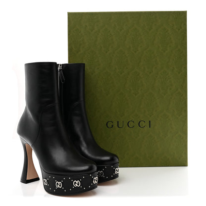 Gucci Nappa Platform Charlotte Ankle Boots 36 Black 10 of 10