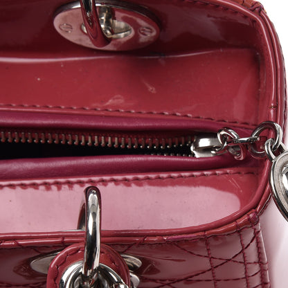 Christian Dior Patent Cannage Medium Lady Dior Dark Pink 17 of 17