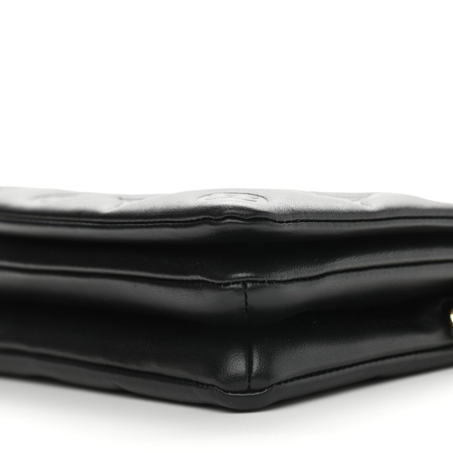 Lambskin Embossed Monogram Pochette Coussin Black