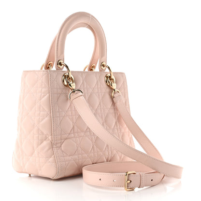 Christian Dior Lambskin Cannage Medium Lady Dior Light Pink 3 of 10