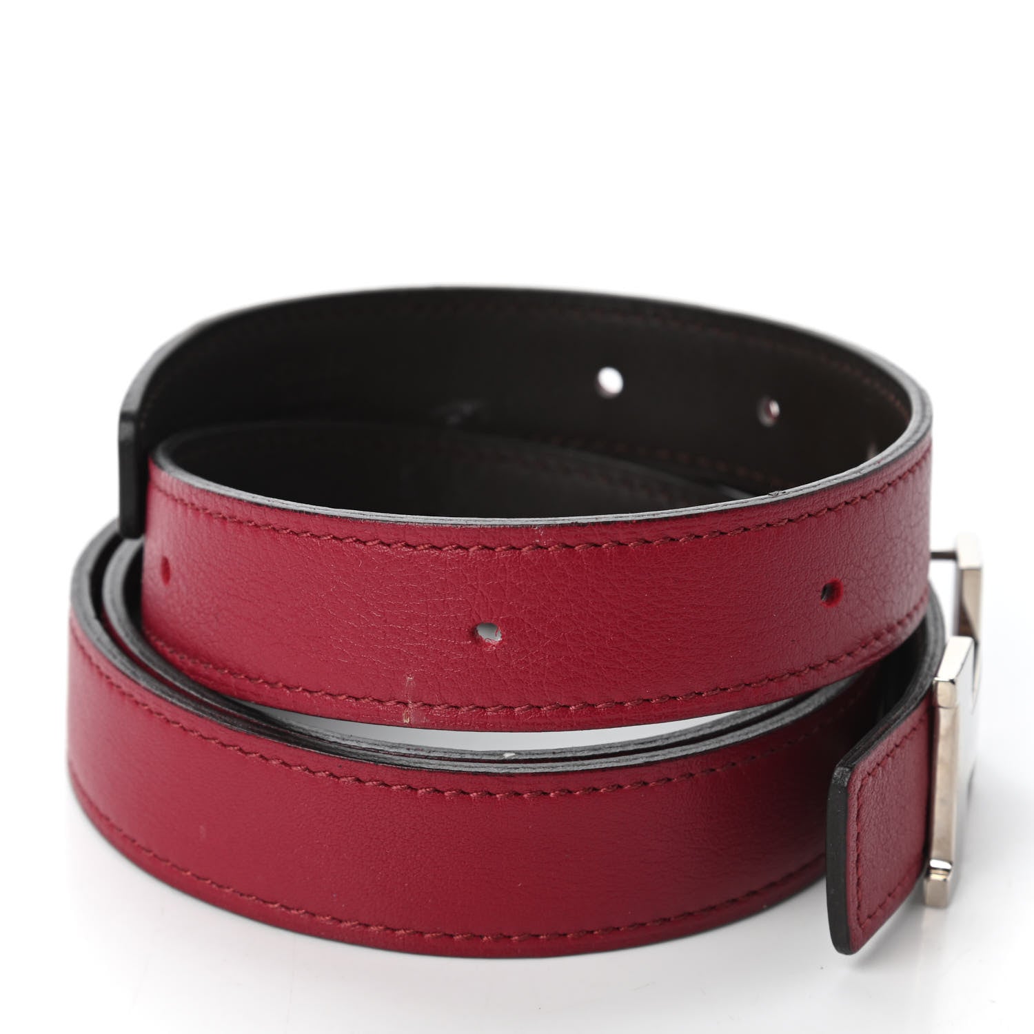 Hermes Swift 24mm Constance H Belt 95 Rubis Chocolate 3 of 5