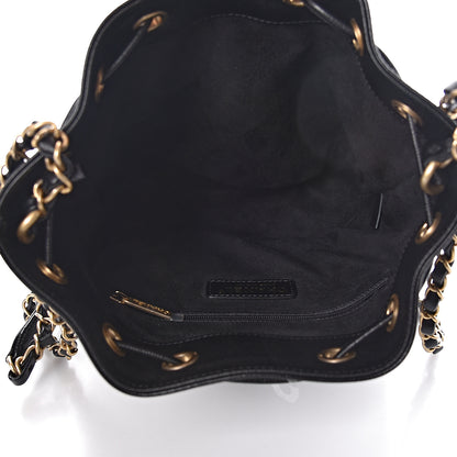 Chanel Caviar Deauville Drawstring Bucket Bag Black 5 of 10