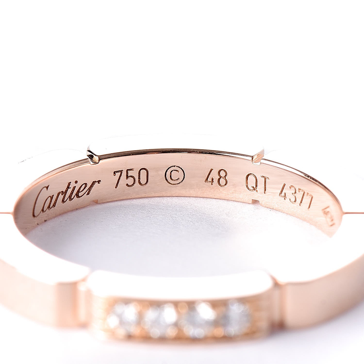 Cartier 18K Pink Gold Diamond Maillon Panthere Wedding Band Ring 48 4.5 6 of 7