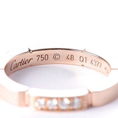 Cartier 18K Pink Gold Diamond Maillon Panthere Wedding Band Ring 48 4.5 6 of 7