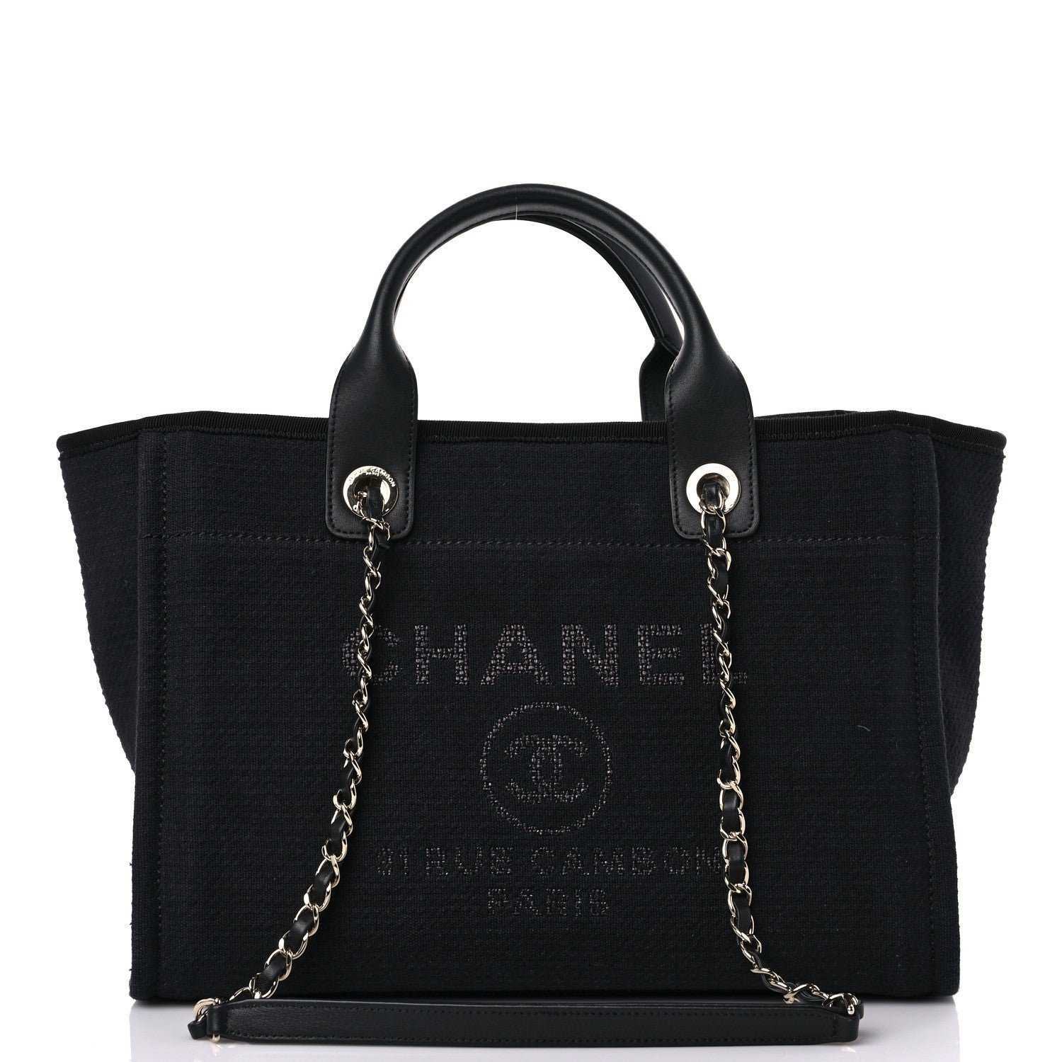 Chanel Mixed Fibers Small Deauville Tote Black 3 of 12