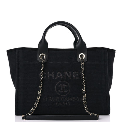 Chanel Mixed Fibers Small Deauville Tote Black 3 of 12