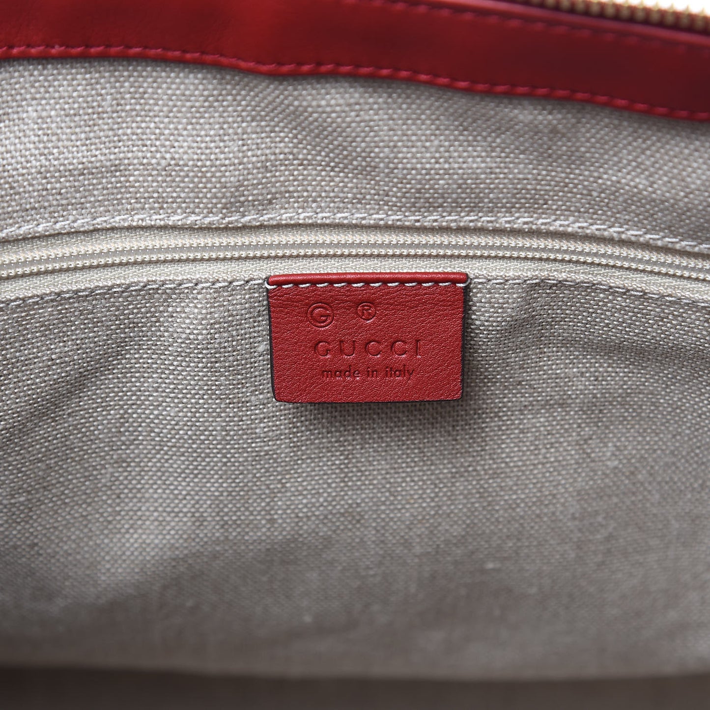 Soft Microguccissima Medium Zippered Satchel Rosso