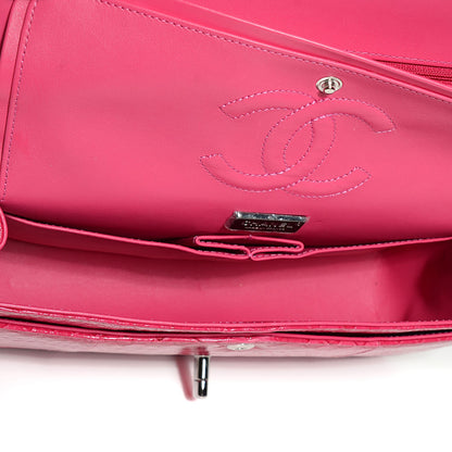 Chanel Python Medium Double Flap Dark Pink 6 of 10