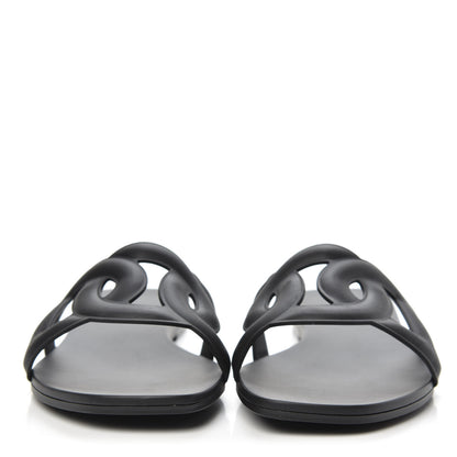 Hermes Rubber Aloha Sandals 39 Black 2 of 8