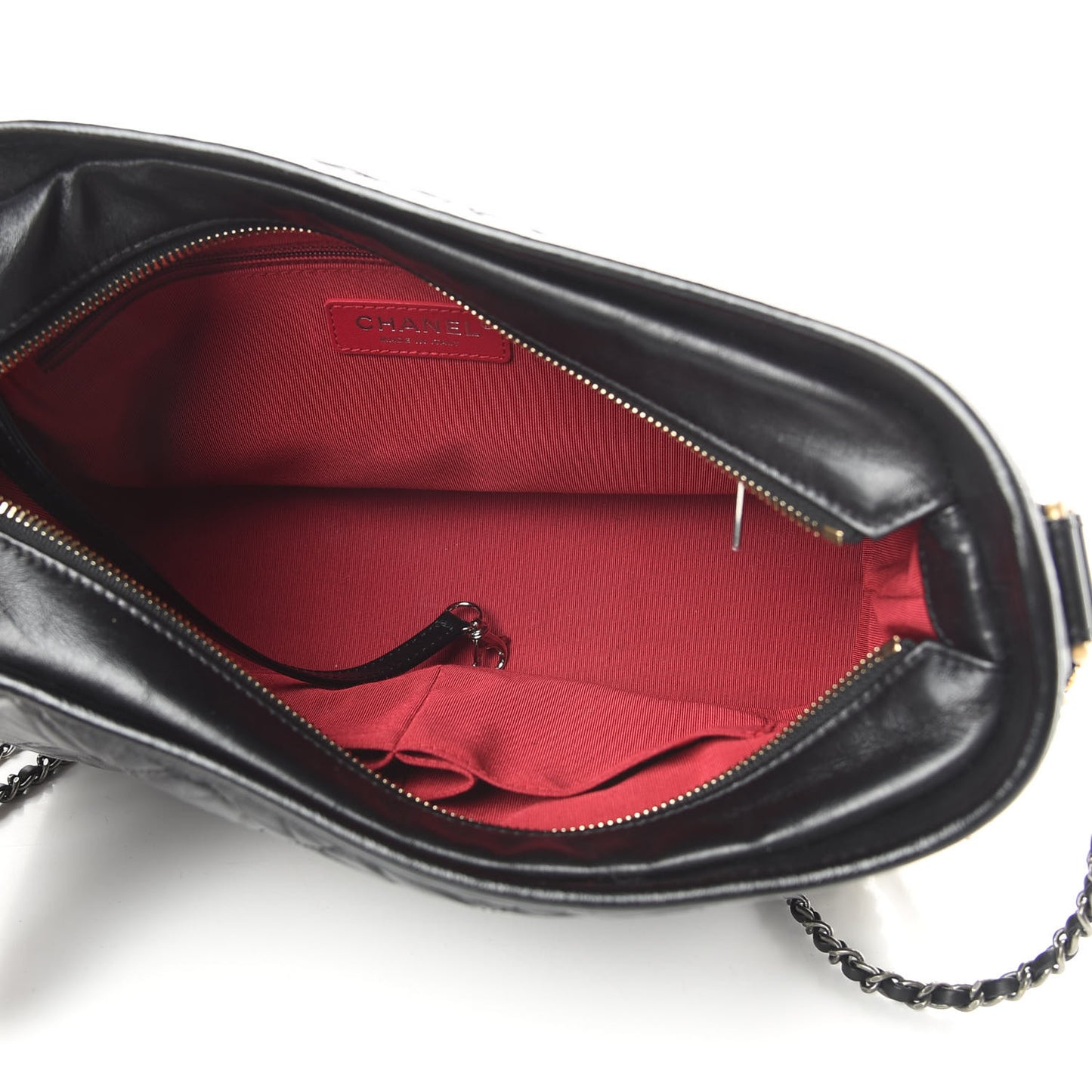 Aged Calfskin Quilted Medium Gabrielle Hobo Black