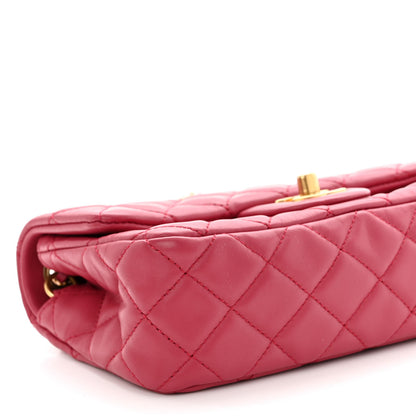 Chanel Lambskin Quilted Mini Rectangular Pearl Crush Flap Fuchsia 9 of 10