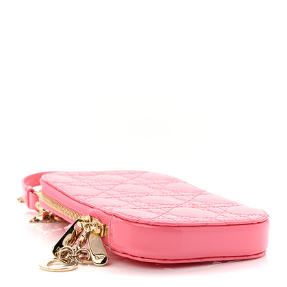 Christian Dior Patent Cannage Lady Dior Phone Holder Pink 4 of 11