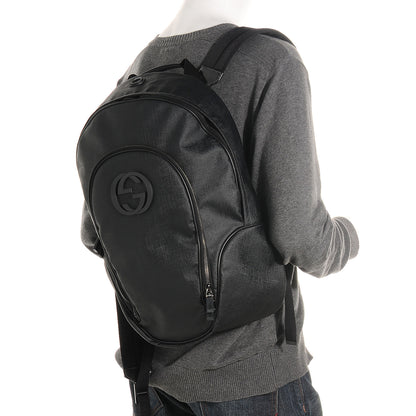 Gucci Coated Canvas Interlocking G Travel Backpack Black 2 of 9