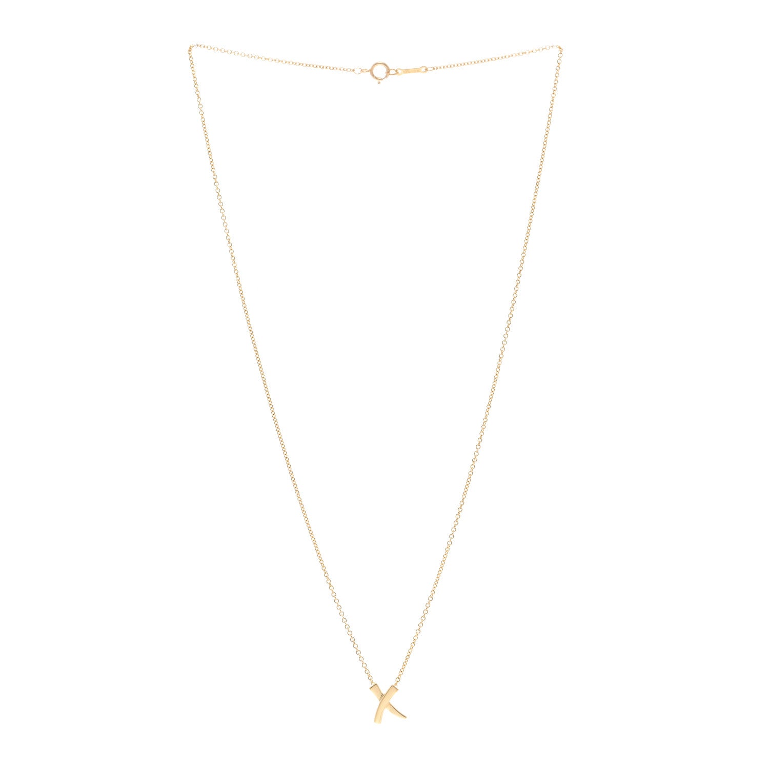 Tiffany 18K Yellow Gold Mini Paloma Picasso Graffiti X Pendant Necklace 3 of 4