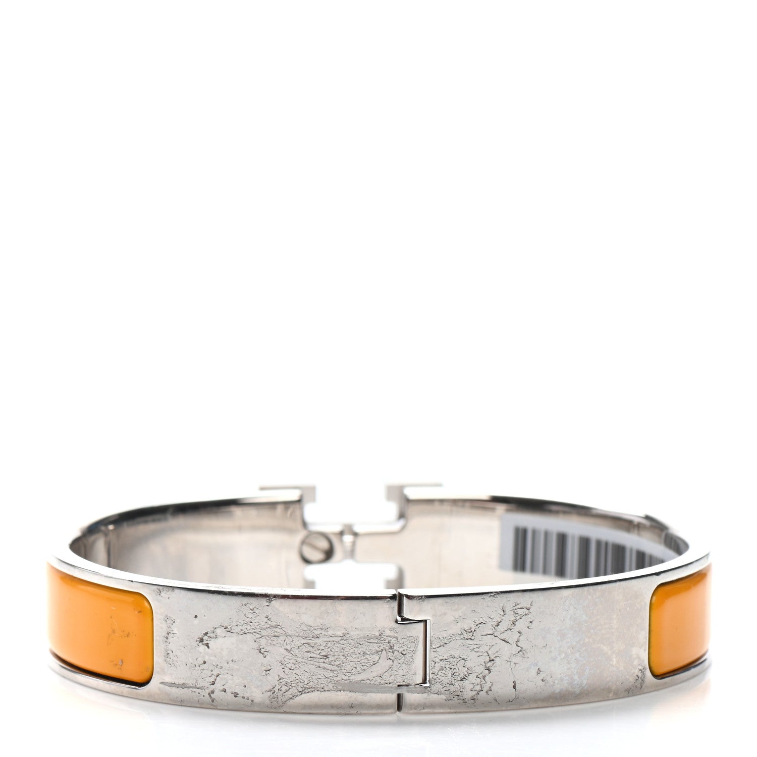 Hermes Enamel Narrow Clic Clac H Bracelet GM Jaune Madras 3 of 4