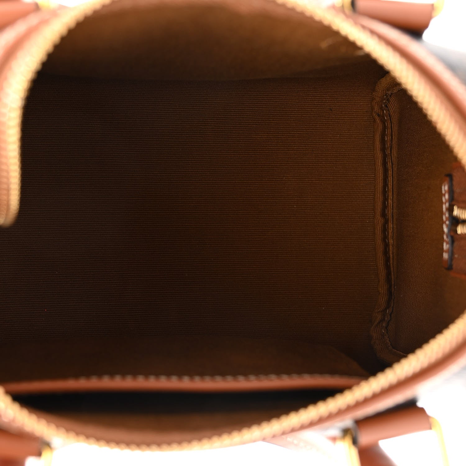 Celine Triomphe Canvas Calfskin Small Boston Bag Tan 5 of 9