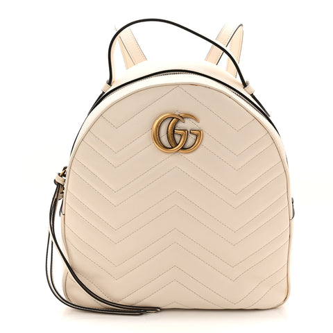 Calfskin Matelasse GG Marmont Dome Backpack White