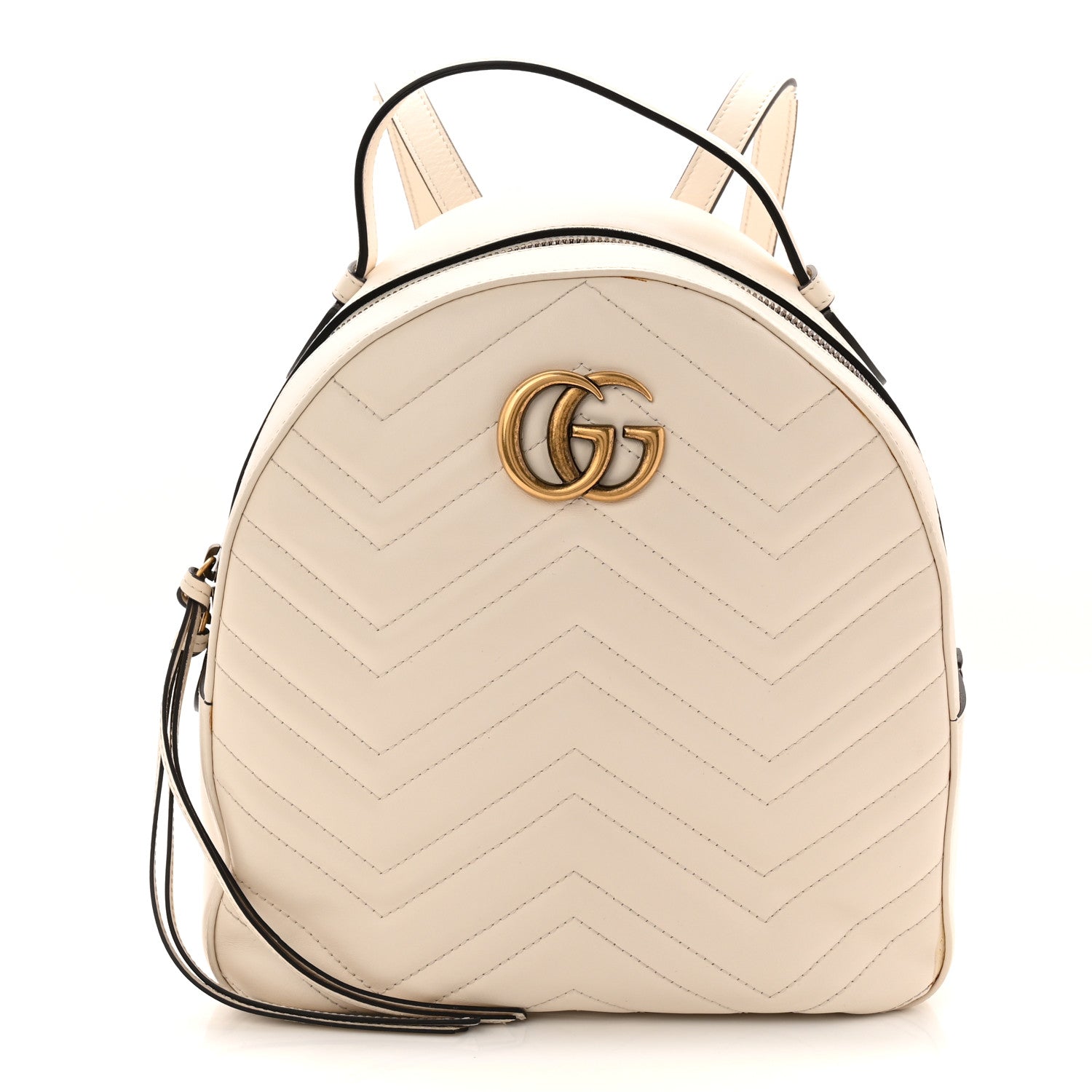 Gucci Calfskin Matelasse GG Marmont Dome Backpack White 1 of 14