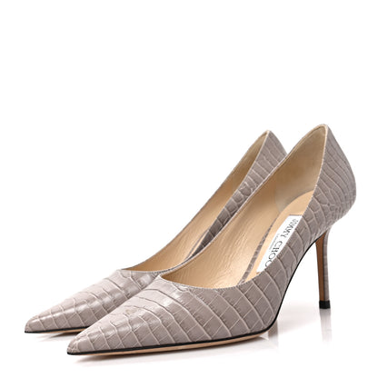 Jimmy Choo Crocodile Embossed Calfskin Love 85 Pump 37 Sand 4 of 7