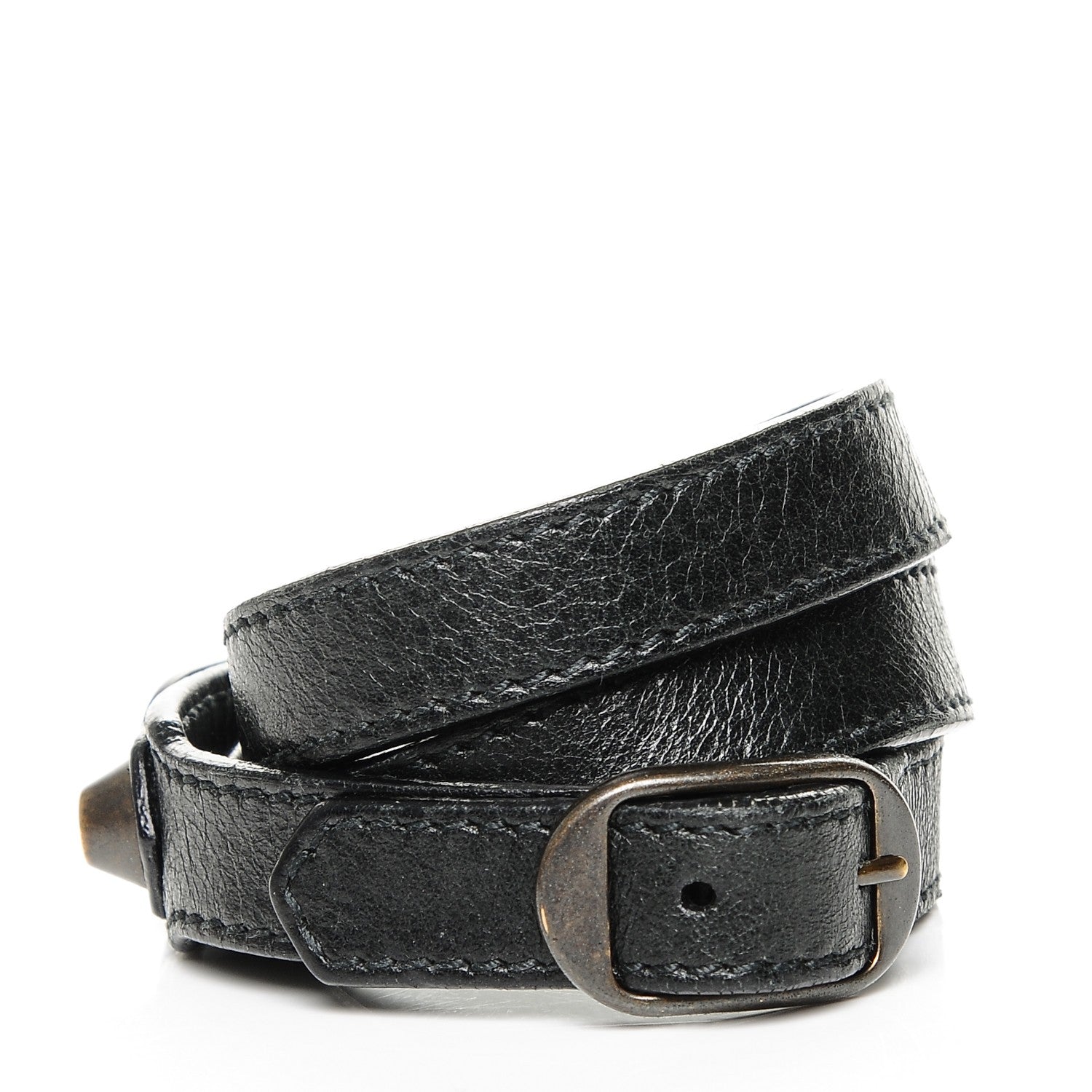 Balenciaga Agneau Arena Classic Hardware Triple Tour Bracelet S Black 3 of 6
