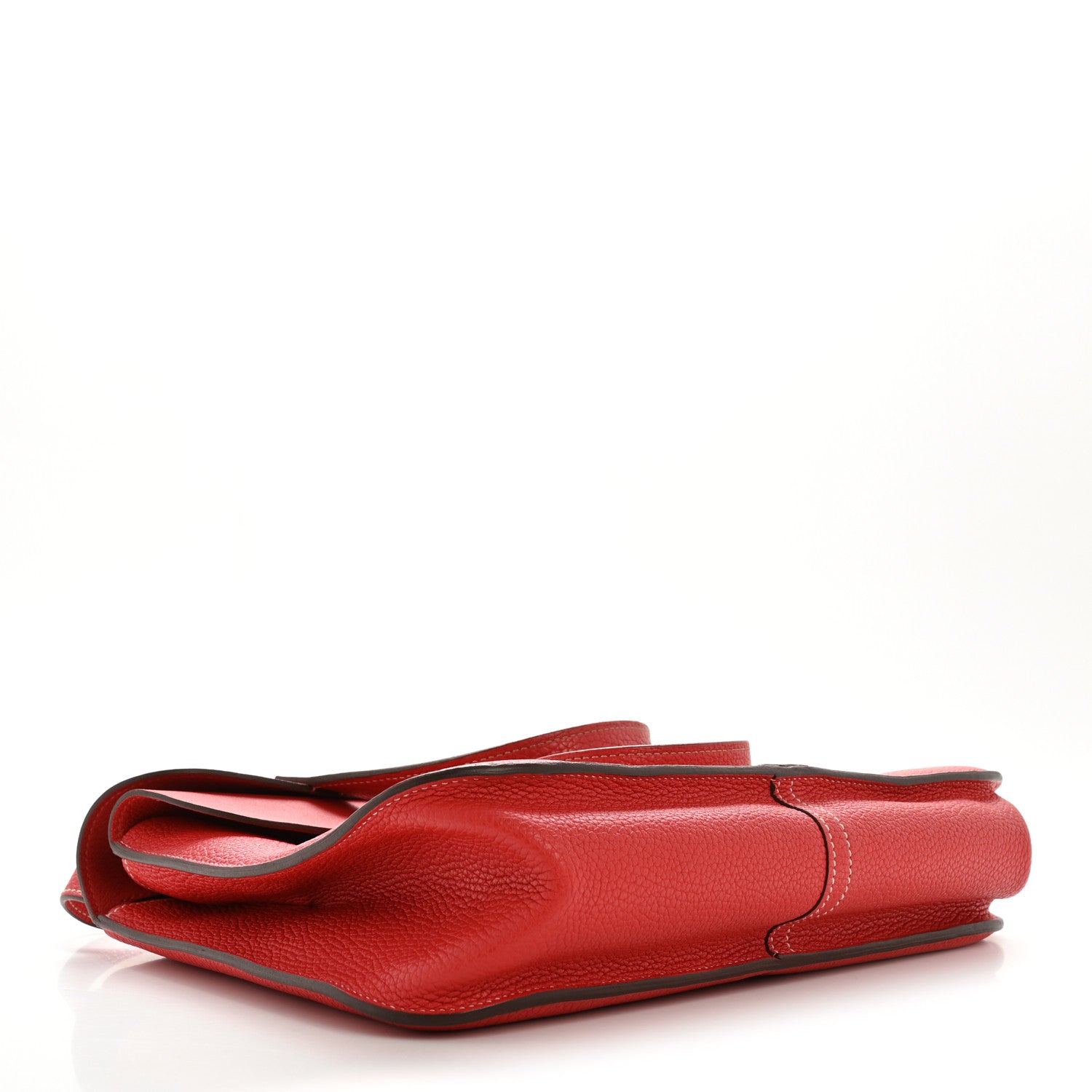 Hermes Taurillon Clemence Verso Halzan 31 GM Rouge Casaque Vermillion 4 of 13