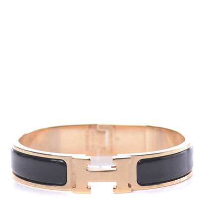 Hermes Enamel Narrow Clic Clac H Bracelet PM Black 1 of 4