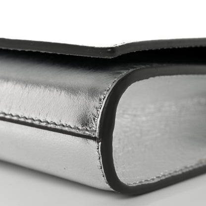 Saint Laurent Metallic Calfskin Monogram Large Belle De Jour Clutch Silver 10 of 10