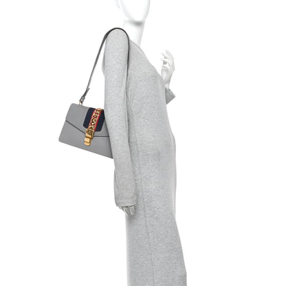 Gucci Calfskin Small Sylvie Shoulder Bag Deep Grey 2 of 14