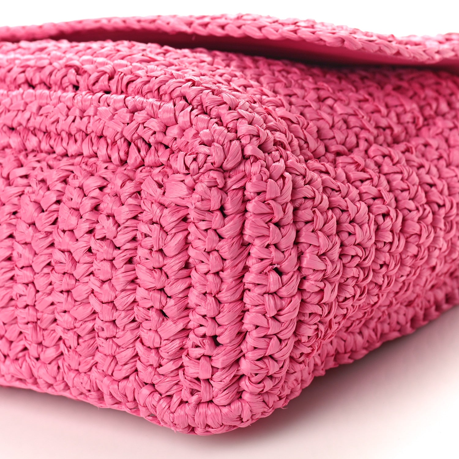 Saint Laurent SAINT LAURENT Raffia Calfskin Monogram Medium Niki Chain Satchel Bright Pink 9 of 10