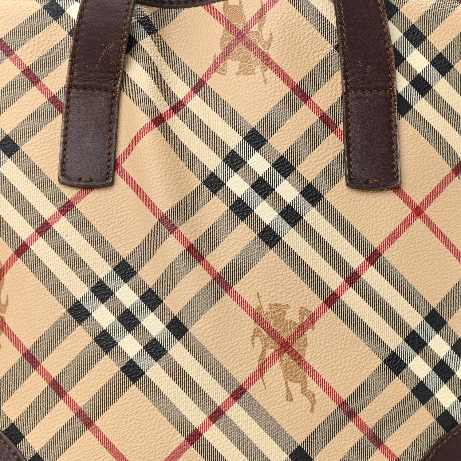 Burberry Haymarket Check Studded Tote Chocolate 9 of 19