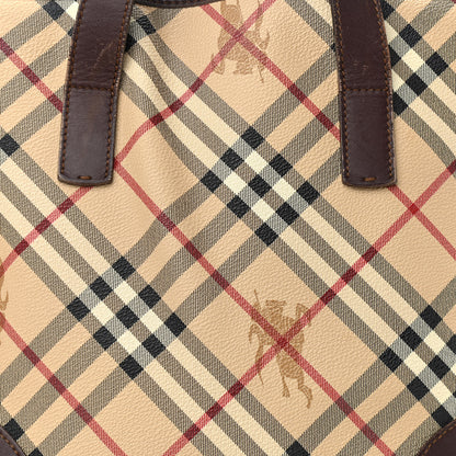 Burberry Haymarket Check Studded Tote Chocolate 9 of 19