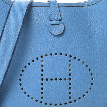 Hermes Taurillon Clemence Amazone Evelyne TPM Bleu Paradis Bleu Saphir 8 of 11