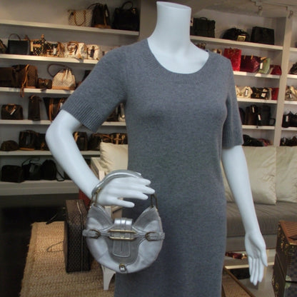 Jimmy Choo Calfskin Mini Tulita Metallic Silver 2 of 9