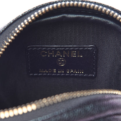 Chanel Iridescent Caviar Quilted Zip Around Classic Coin Purse Black 6 of 8