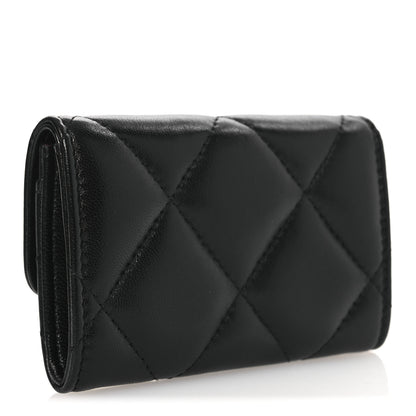 Chanel Lambskin Quilted Chanel 19 Flap Card Holder Black 3 of 9