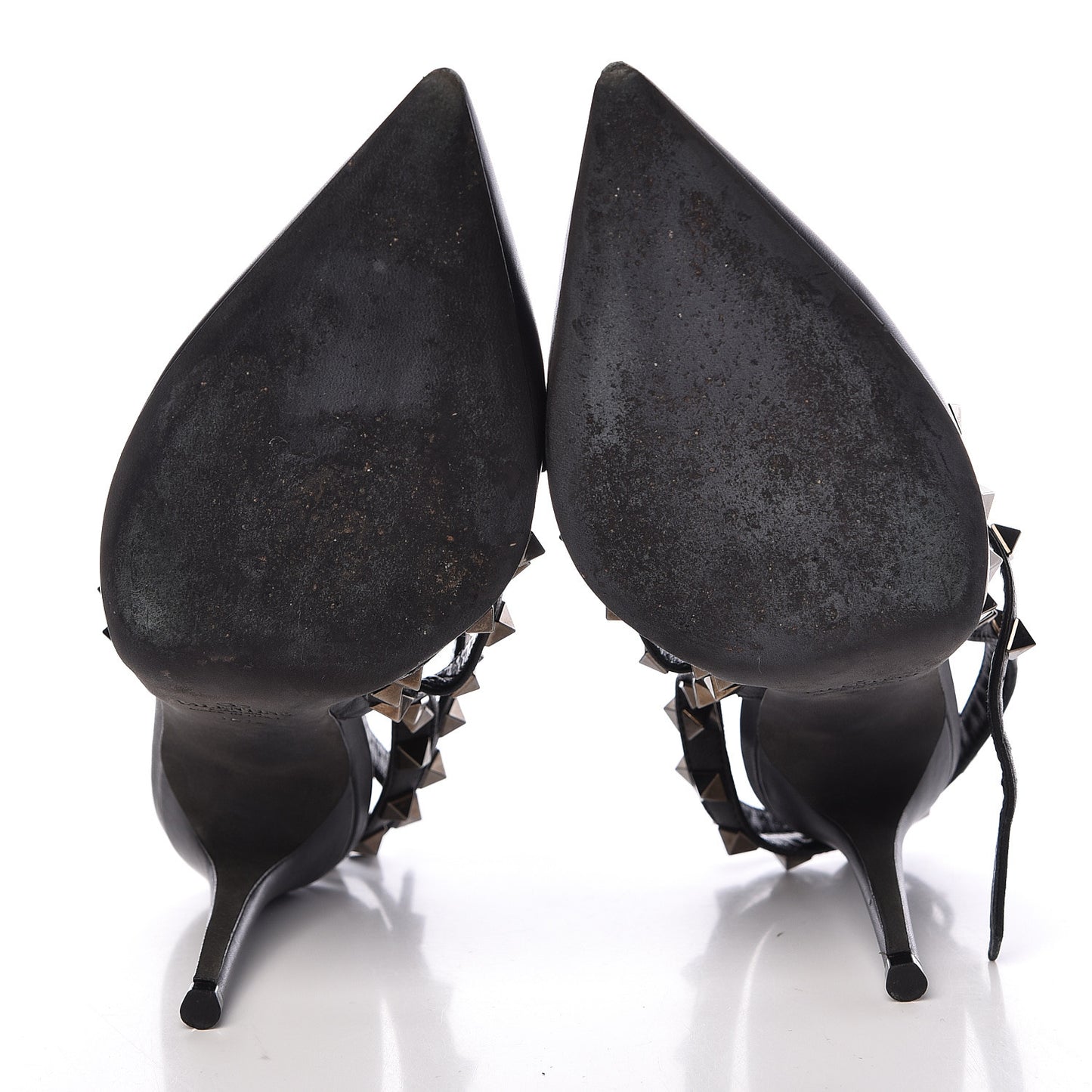 Nappa Rockstud Ankle Strap Pumps 36.5 Black