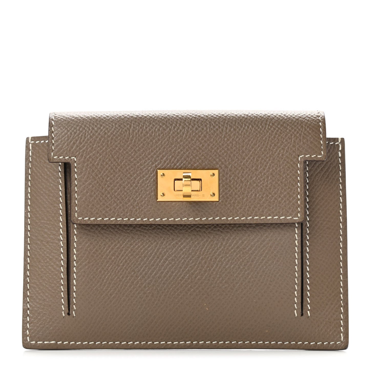 Epsom Kelly Pocket Compact Wallet Etoupe