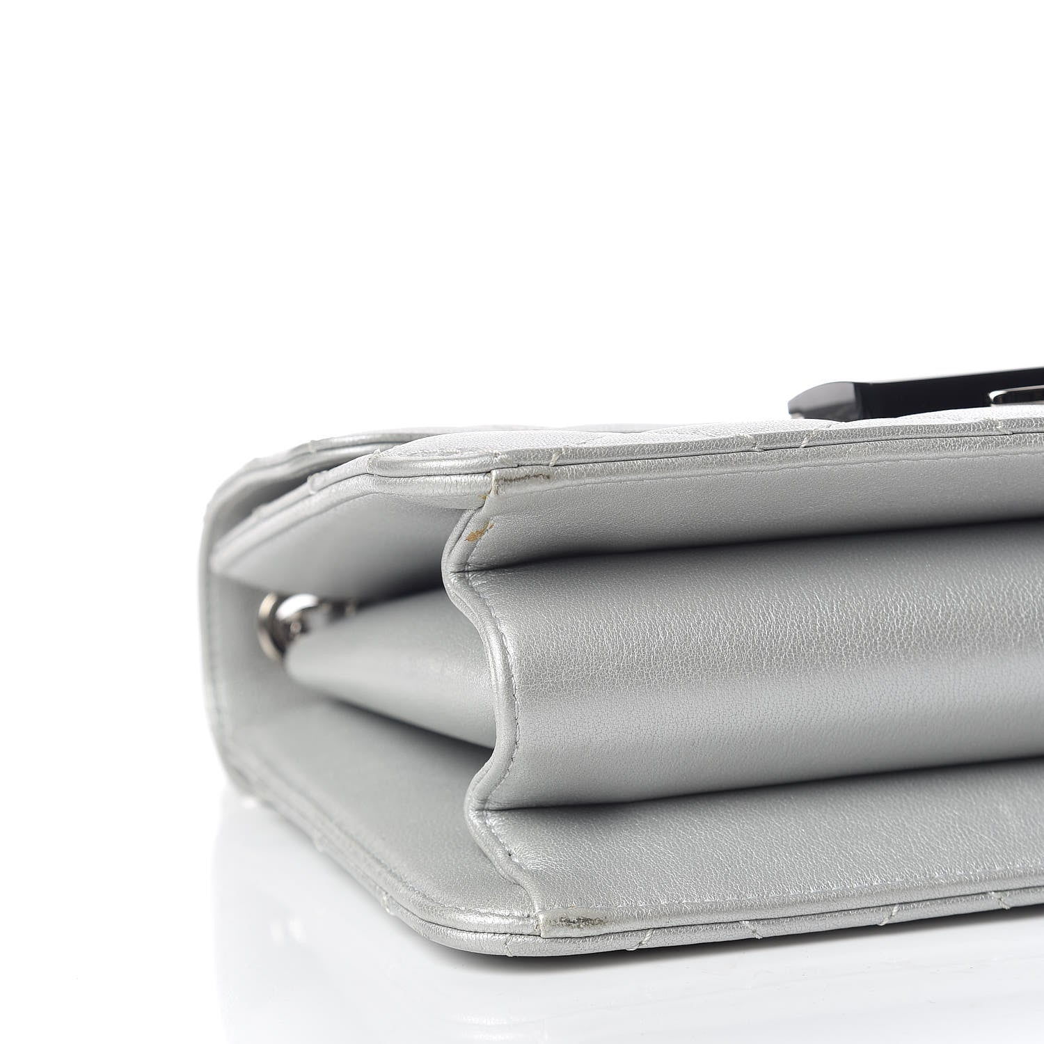 Chanel Metallic Sheepskin Quilted Beauty Lock Flap Silver 8 of 14