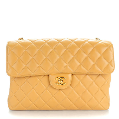Chanel Lambskin Quilted Jumbo Single Flap Beige 1 of 9