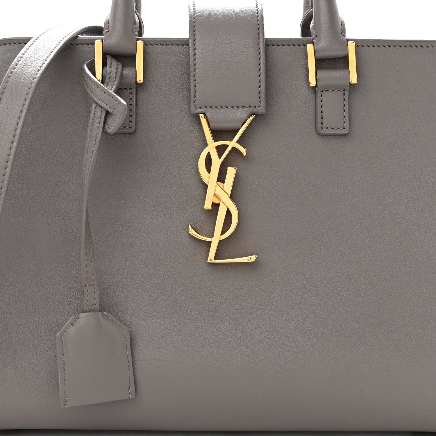 Saint Laurent Calfskin Monogram Baby Cabas Fog 10 of 10