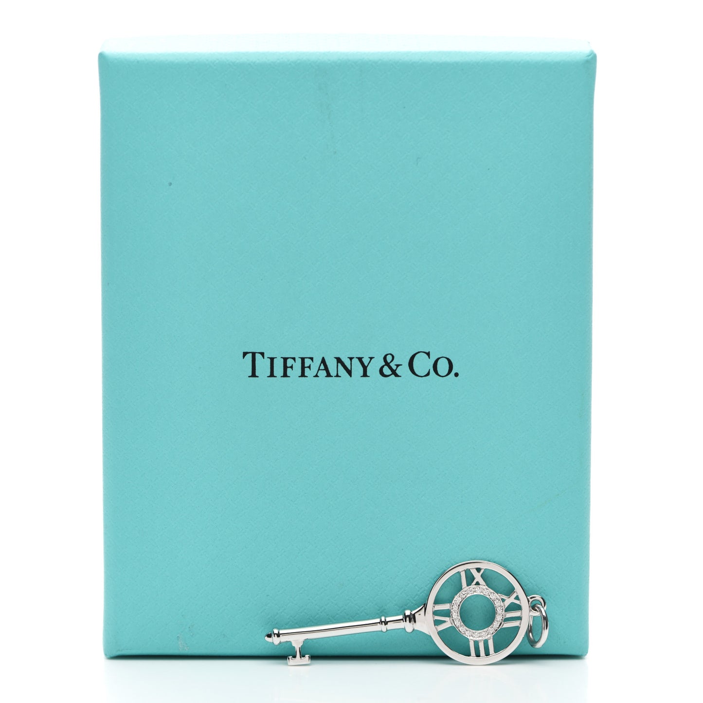 18K White Gold Diamond Atlas Key Pendant