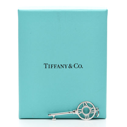 Tiffany 18K White Gold Diamond Atlas Key Pendant 4 of 4