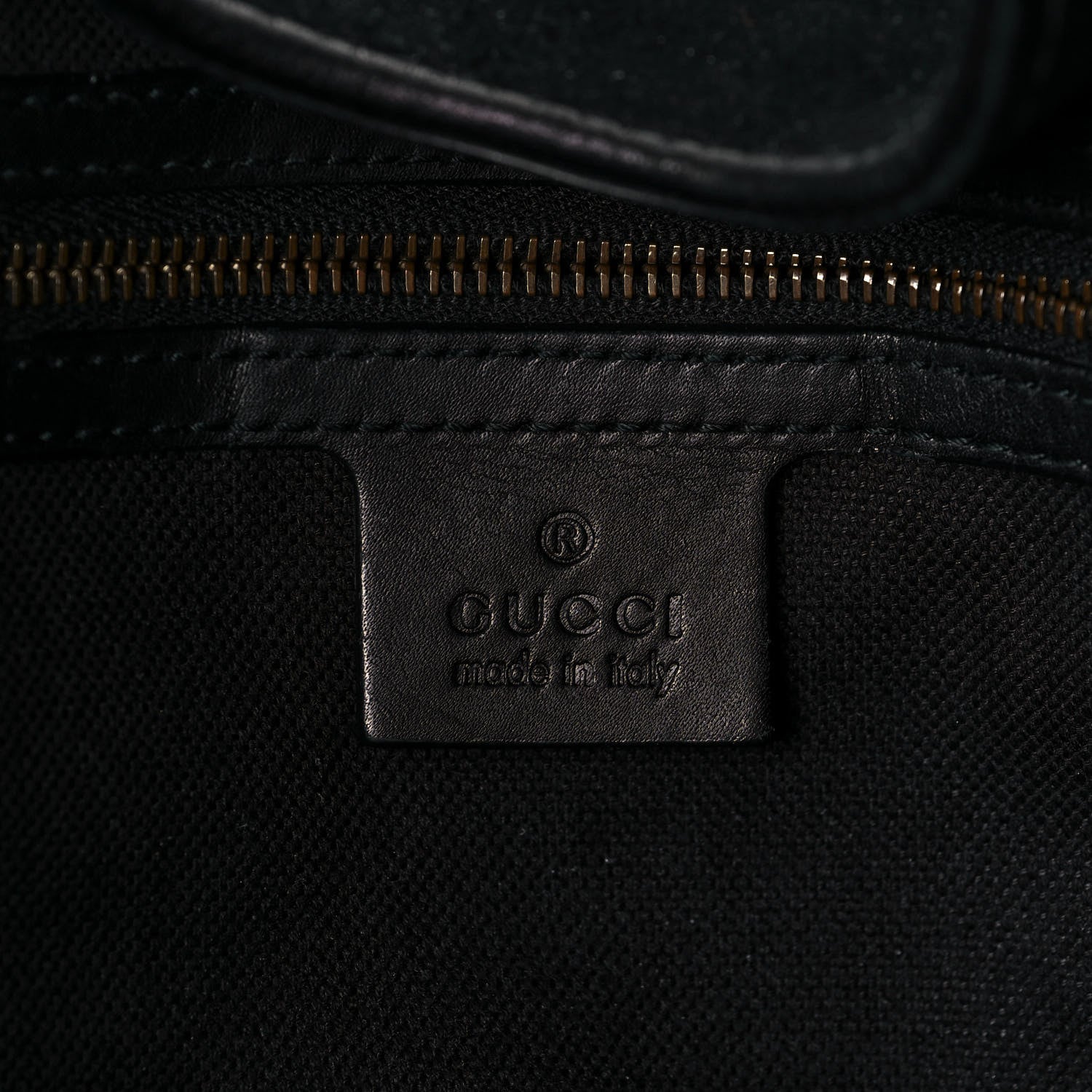 Gucci Nubuck Brocade Medium Soft Stirrup Shoulder Bag Black 8 of 18