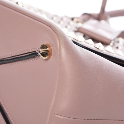 Valentino Garavani Calfskin Small Rockstud All Over Demilune Double Handle Satchel Lipstick 14 of 17