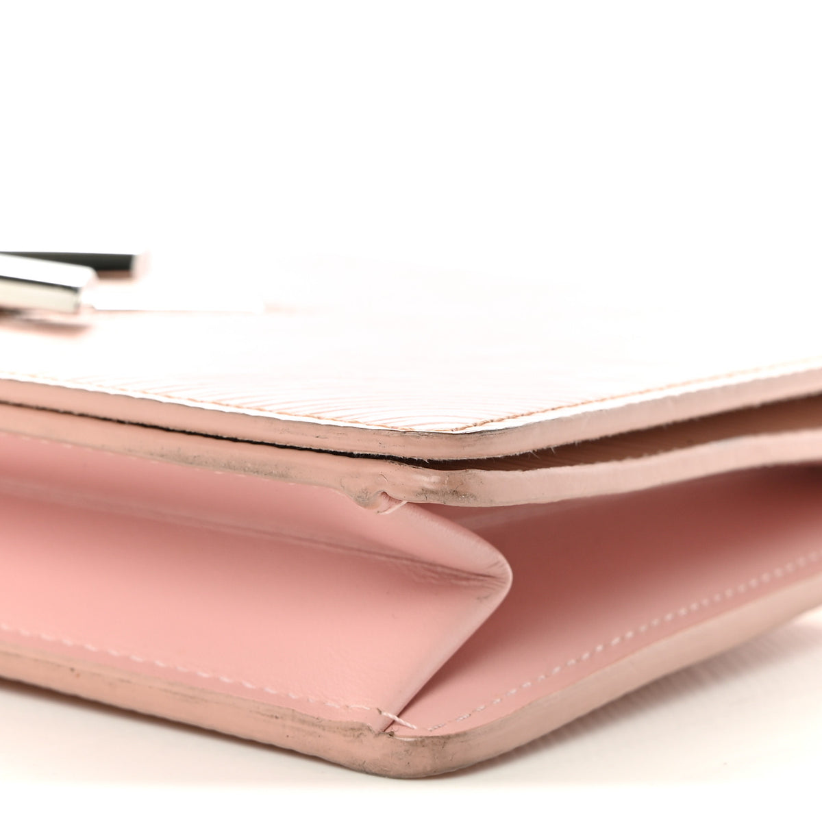 Epi Twist Belt Chain Wallet Rose Ballerine