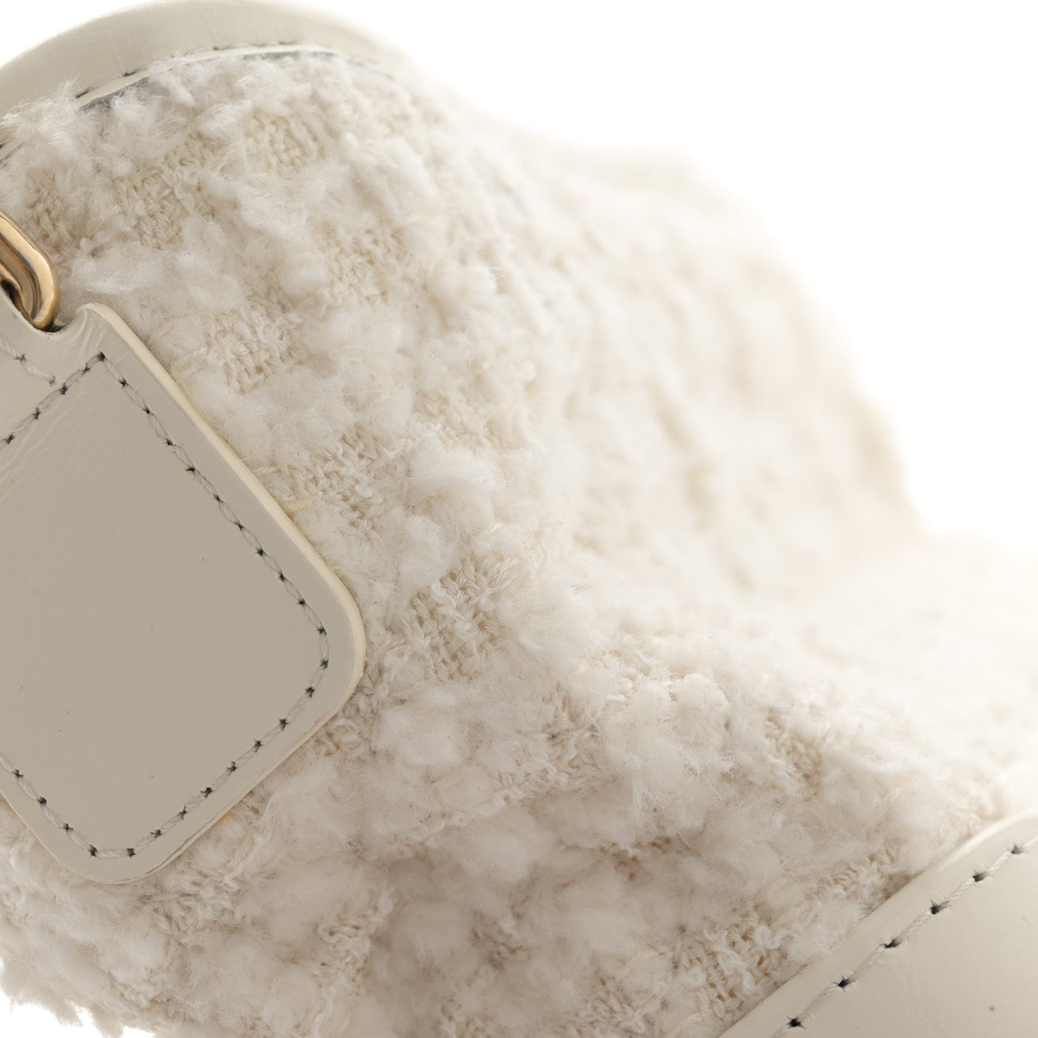 Chanel Tweed Calfskin Quilted Small Gabrielle Hobo Beige Ivory