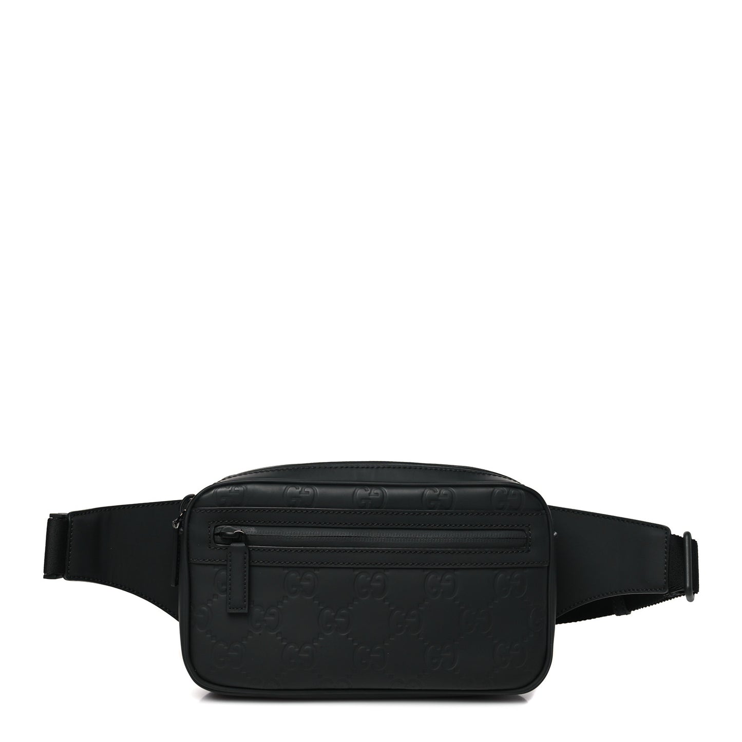 Rubber Effect Monogram GG Waist Belt Bag Black