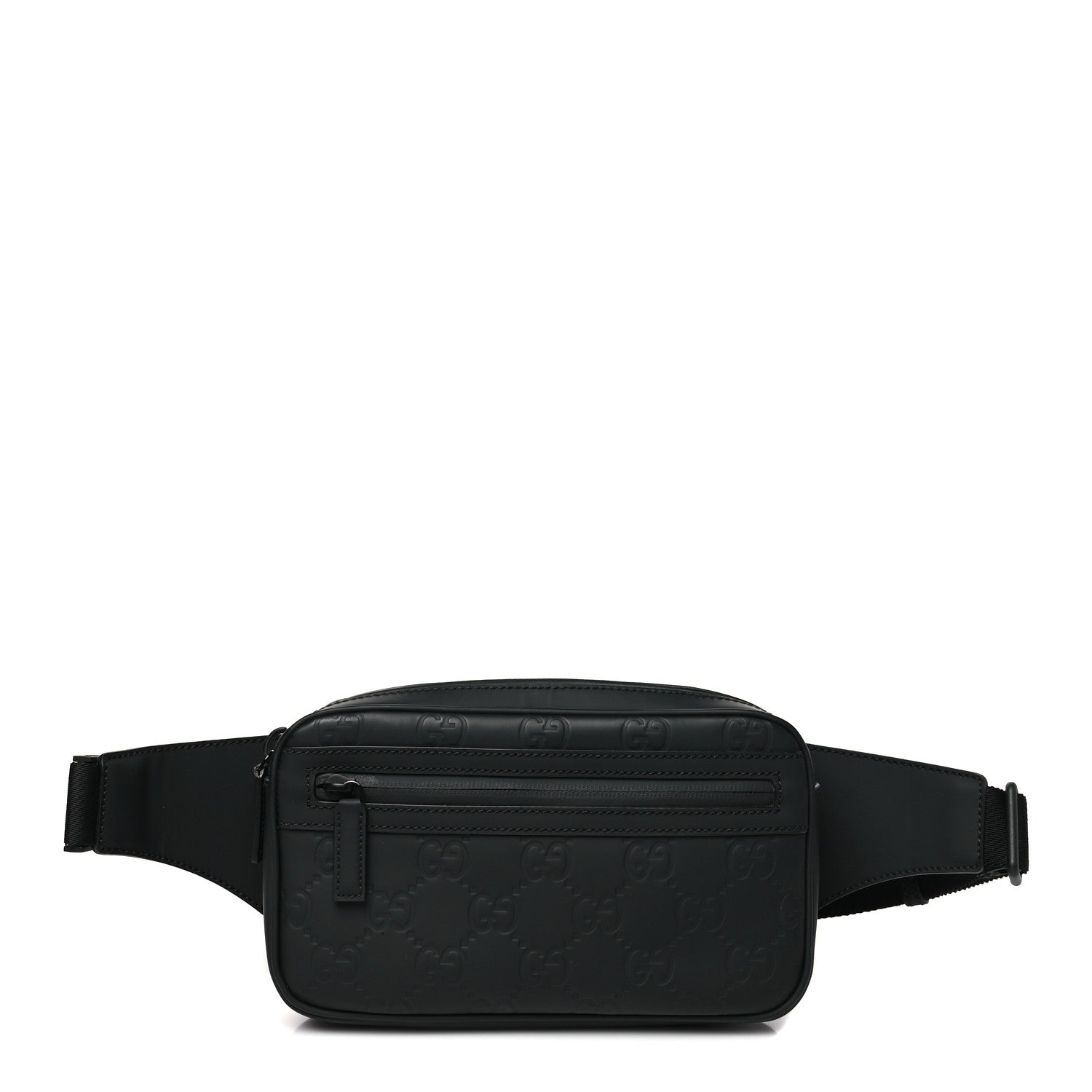 Gucci Rubber Effect Monogram GG Waist Belt Bag Black 1 of 9
